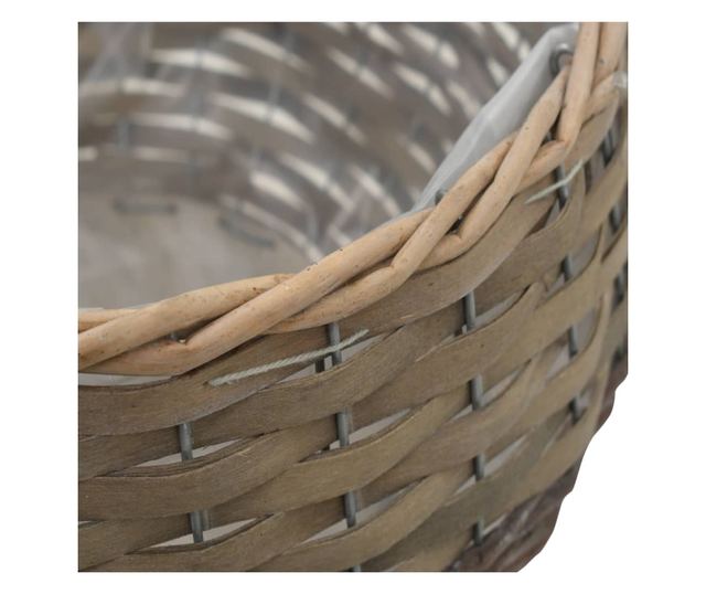 Set od 3 pletenih žardinjera s PE oblogom