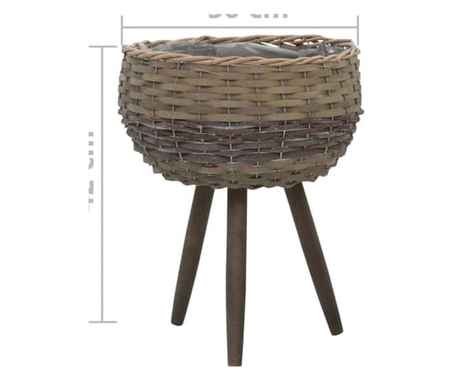 Set od 3 pletenih žardinjera s PE oblogom