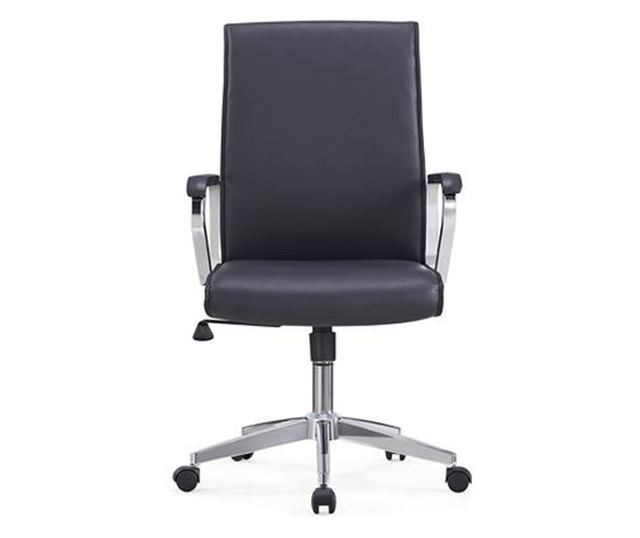 Direktorska stolica MIO, ekološka koža, kromirana baza, crna