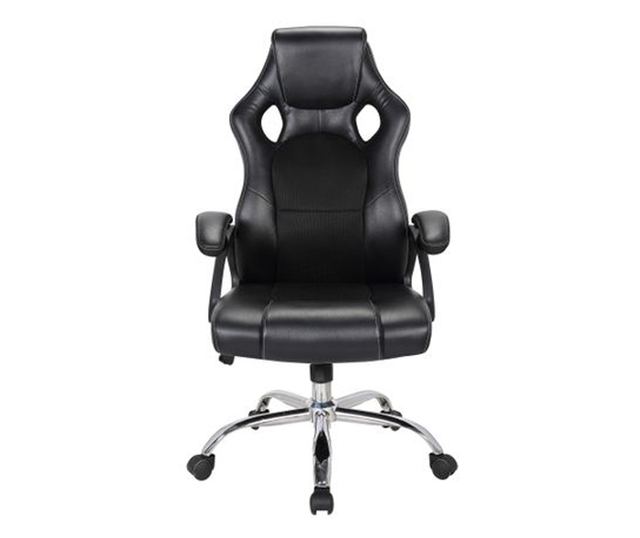 Upravljačka stolica MIKOS, Crna, Ekološka koža/Mreža