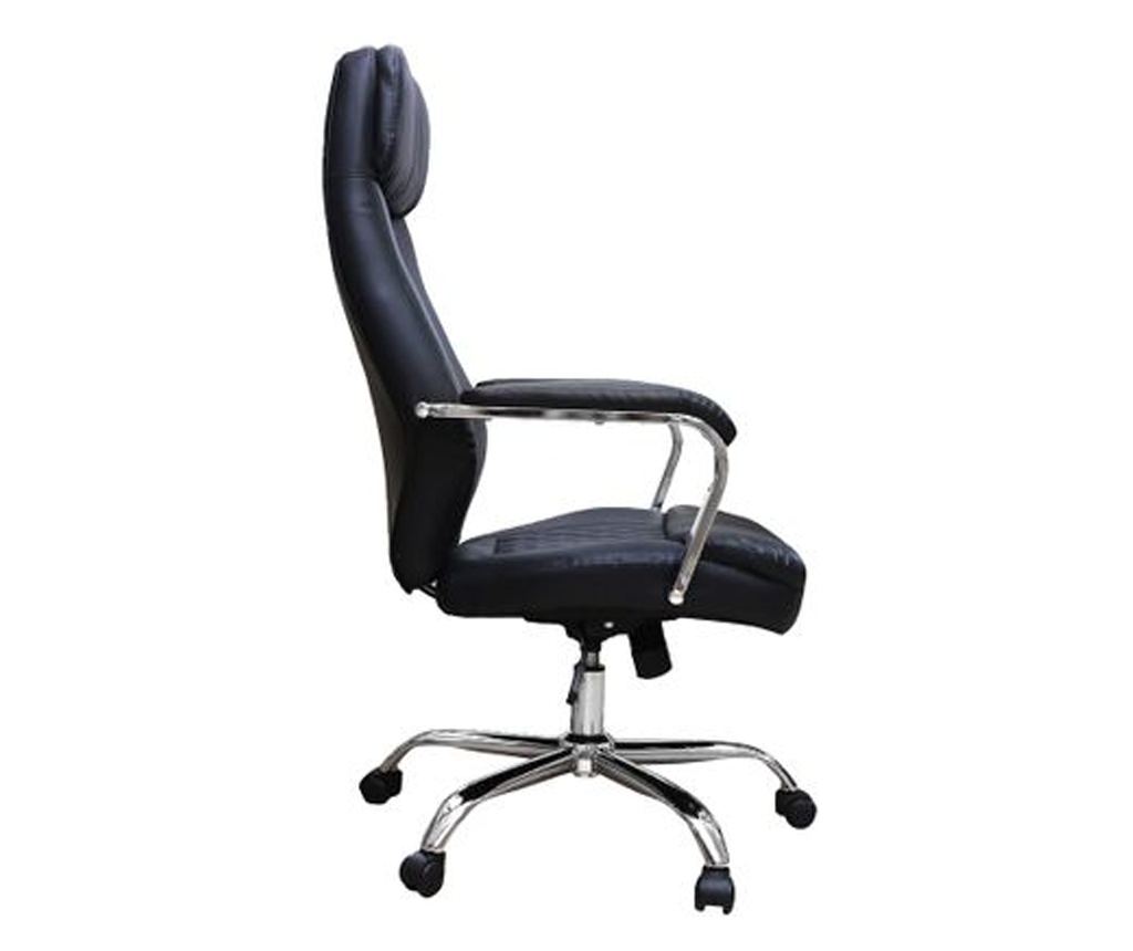 Direktorska uredska stolica MENGALOS, eko koža, crna - 3