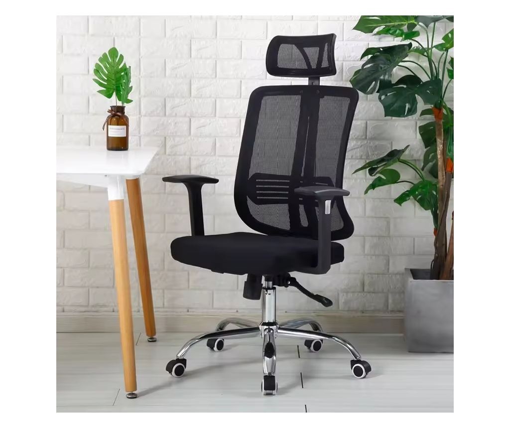 Upravljačka ergonomska stolica GRAVY, Crna, Mreža /Tekstil - 5