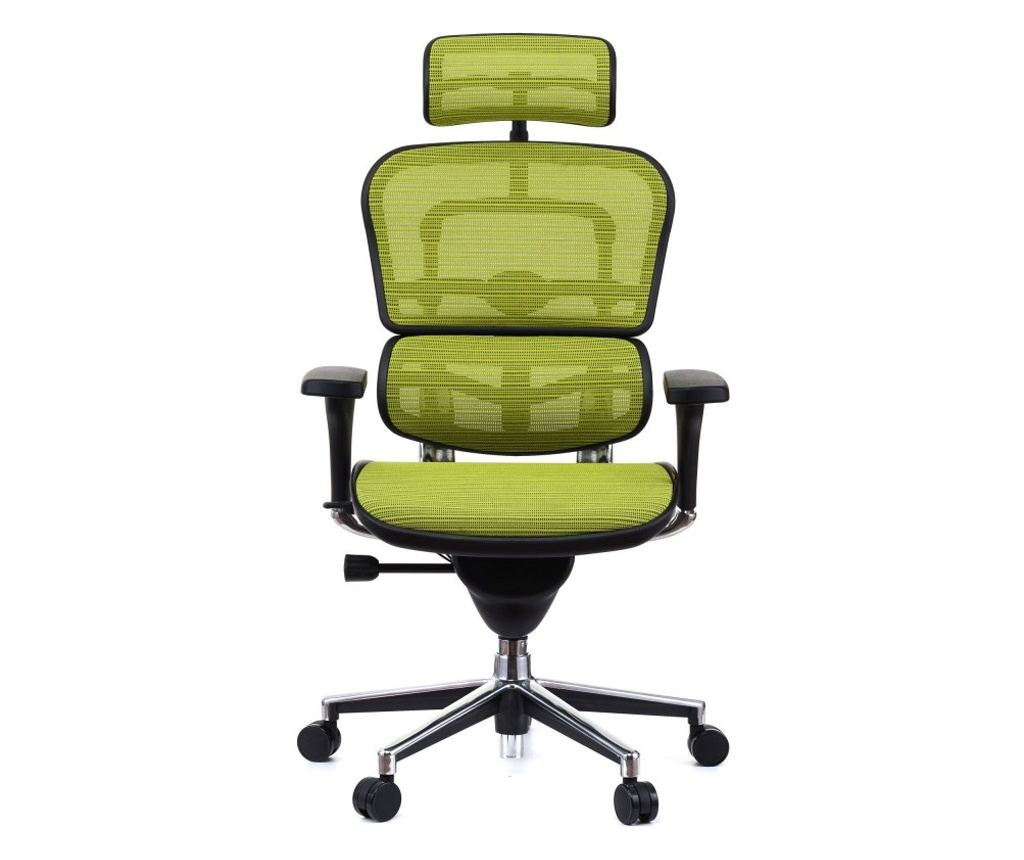Upravljačka stolica ERGOHUMAN Plus, mreža Zelena, 2D naslon za glavu, lumbalna potpora, 3D podesive ruke - 2