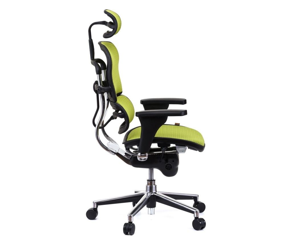 Upravljačka stolica ERGOHUMAN Plus, mreža Zelena, 2D naslon za glavu, lumbalna potpora, 3D podesive ruke - 3