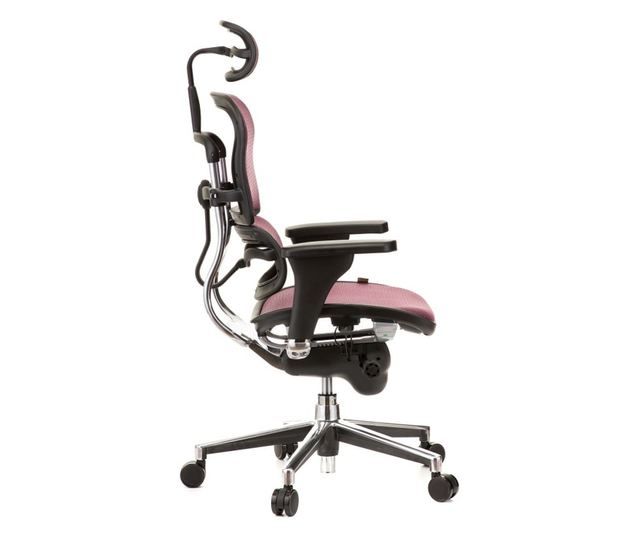 Stolac ERGOHUMAN Plus, mreža crvena, 2D naslon za glavu, lumbalna potpora, 3D podesive ruke