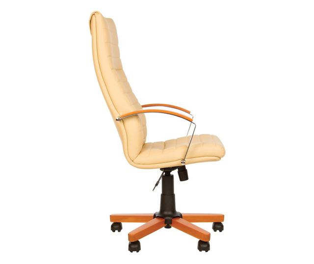 Direktorska stolica IMIS WOOD, Bež umjetna koža