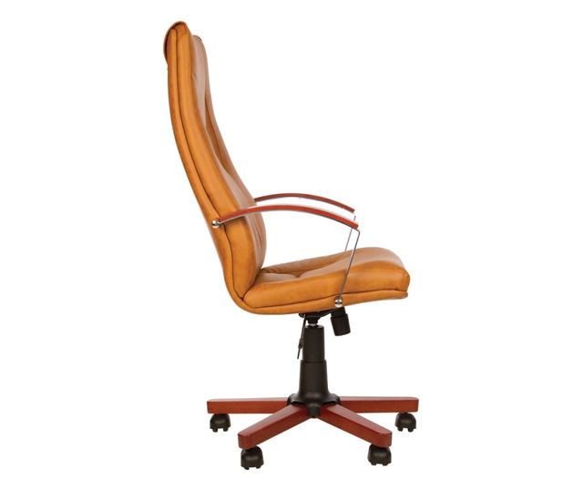 Stolac za upravu KINS WOOD, svijetlosmeđa prirodna koža