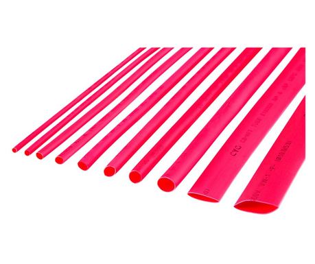 Комплект от 10 червени гъвкави термосвиваеми тръби 2 mm/1 m