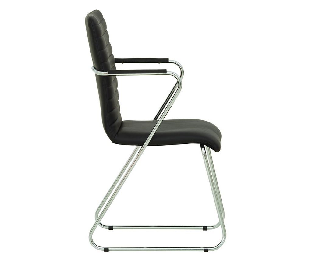Stolica za posjetitelje BASK CF, crna umjetna koža - 2