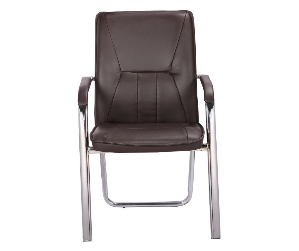 Scaun de vizitator SPRING CF, Maro, piele ecologica - 2