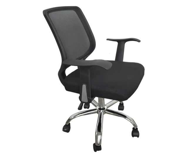 Ergonomska uredska stolica DIEGO, Mreža/Tkanina, Crna