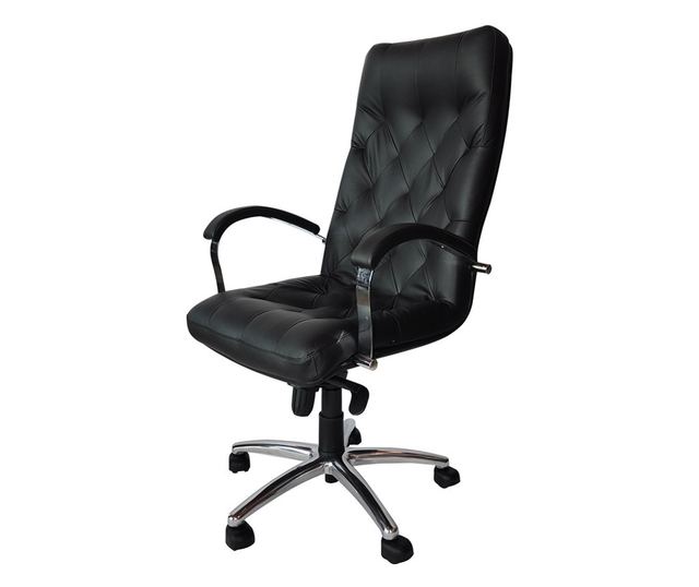 Stolac za upravu HAVANA, Crna prirodna koža