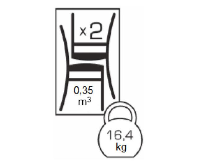 Set od 2 stolice Braga, drvo, Nut/Bum 12