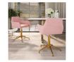 Zakretne kuhinjske stolice, 2 kom., ružičaste, baršun
