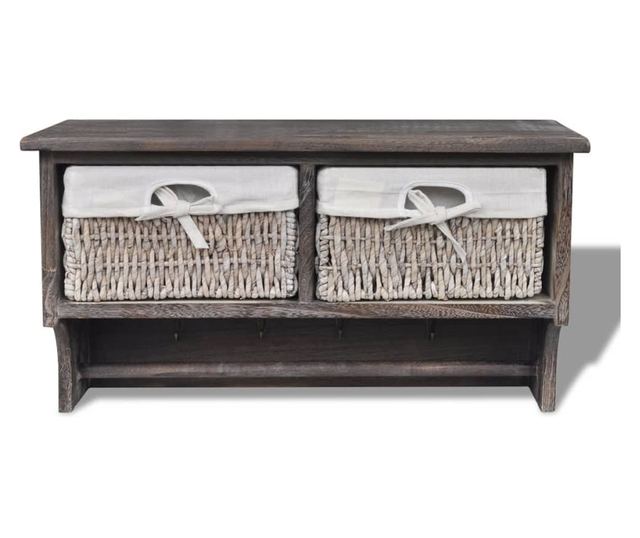 Zidna polica, smeđa, 60 x 23,5 x 33 cm, paulovnija drvo