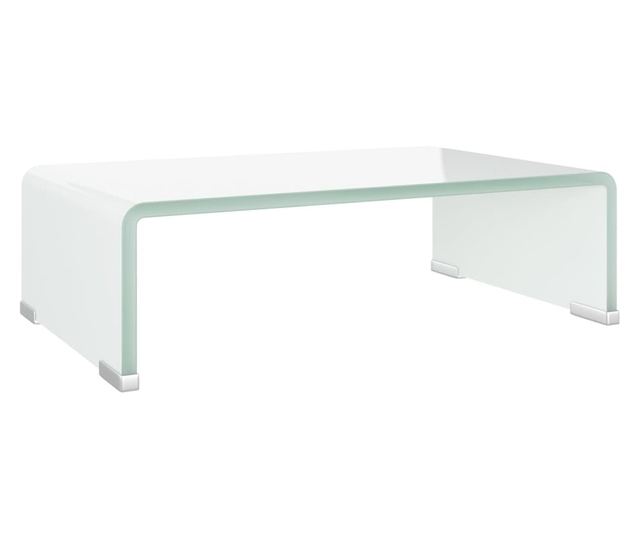 Stalak za TV/monitor, staklo, 40x25x11 cm, bijela