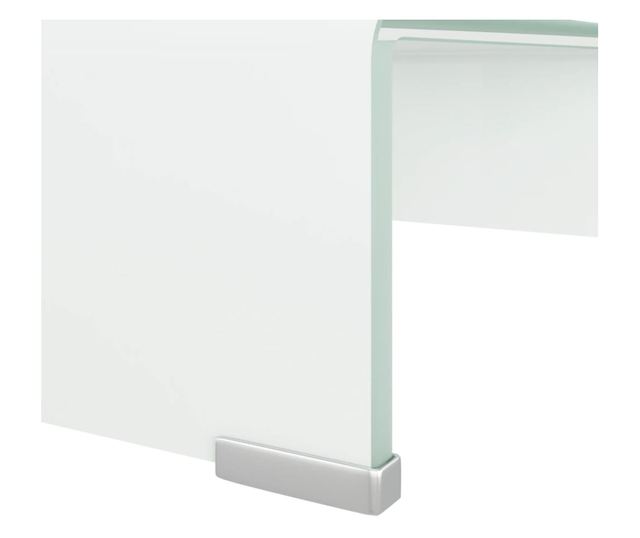 Stalak za TV/monitor, staklo, 40x25x11 cm, bijela