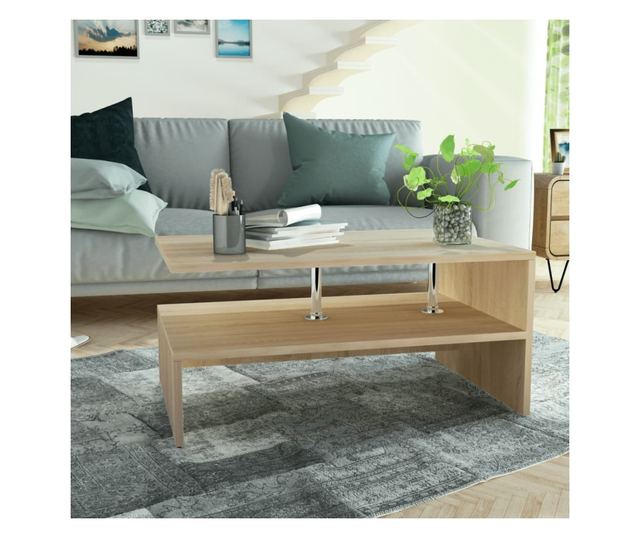 Stolić za kavu, iverica, 90x59x42 cm, boja hrasta