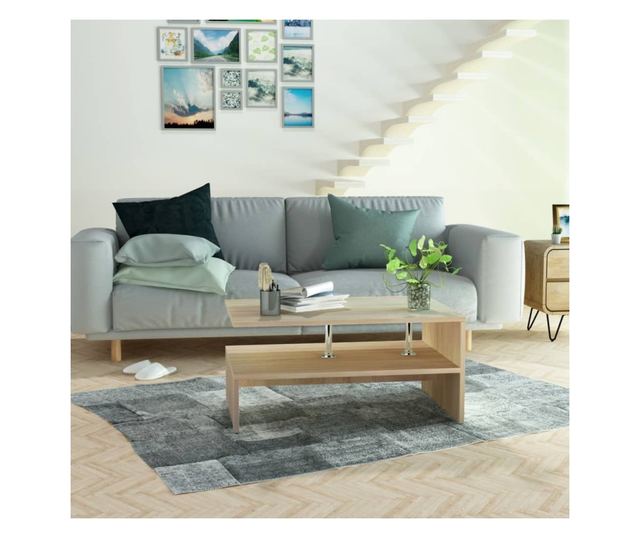 Stolić za kavu, iverica, 90x59x42 cm, boja hrasta