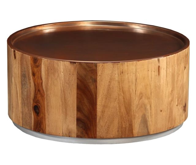 Stolić za kavu, masivno drvo palisandra i čelik, 68 cm