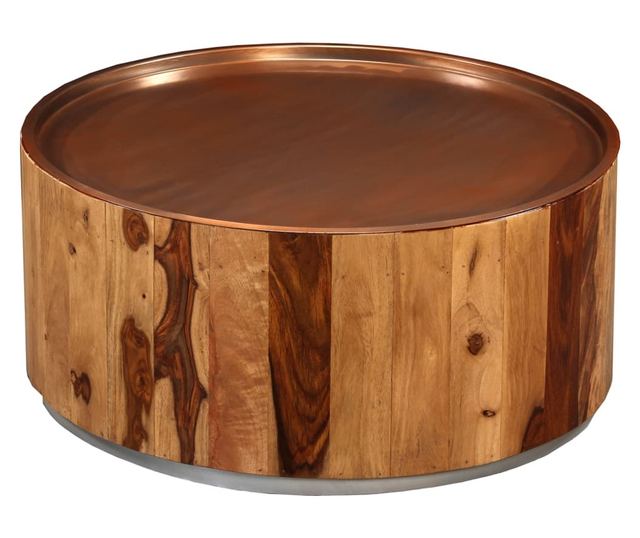 Stolić za kavu, masivno drvo palisandra i čelik, 68 cm