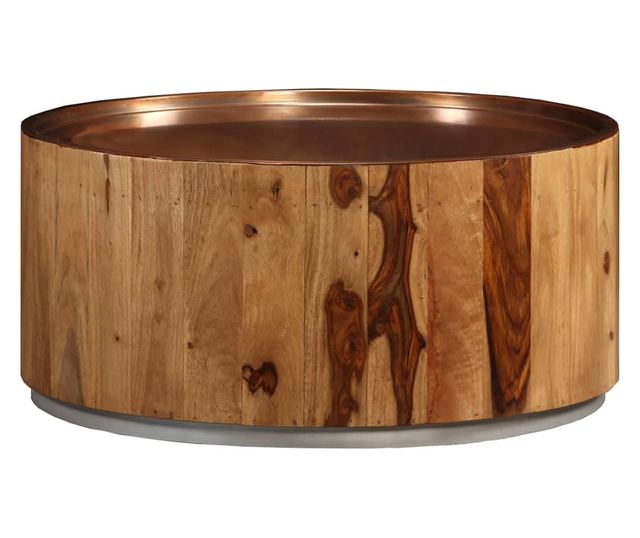 Stolić za kavu, masivno drvo palisandra i čelik, 68 cm