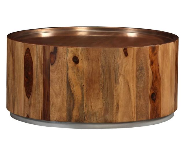 Stolić za kavu, masivno drvo palisandra i čelik, 68 cm