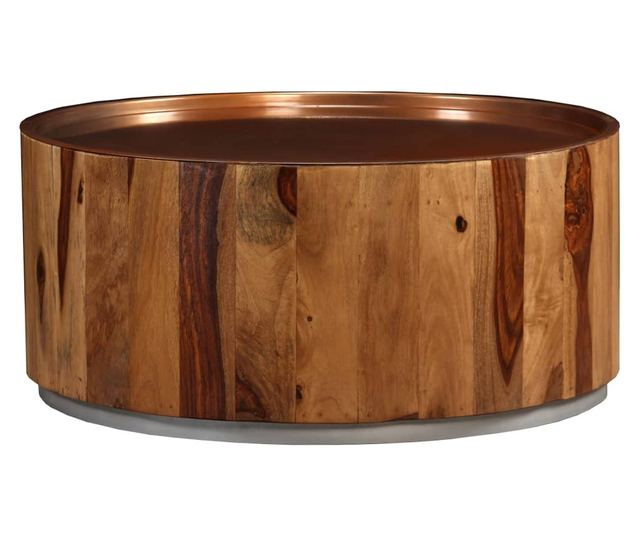 Stolić za kavu, masivno drvo palisandra i čelik, 68 cm