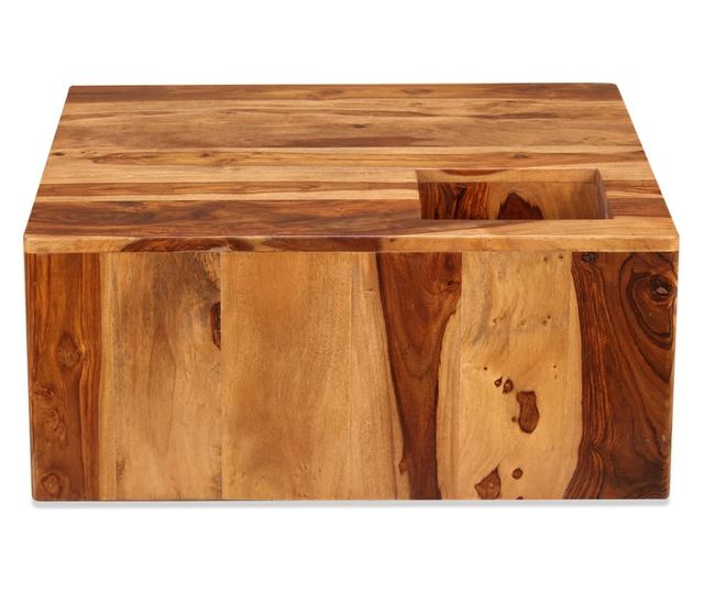Stolić za kavu, masivno drvo sheesham, 70 x 70 x 30 cm