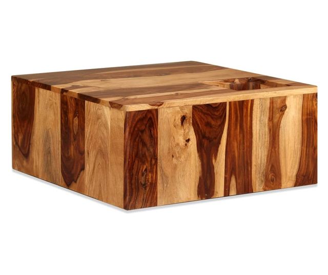 Stolić za kavu, masivno drvo sheesham, 70 x 70 x 30 cm