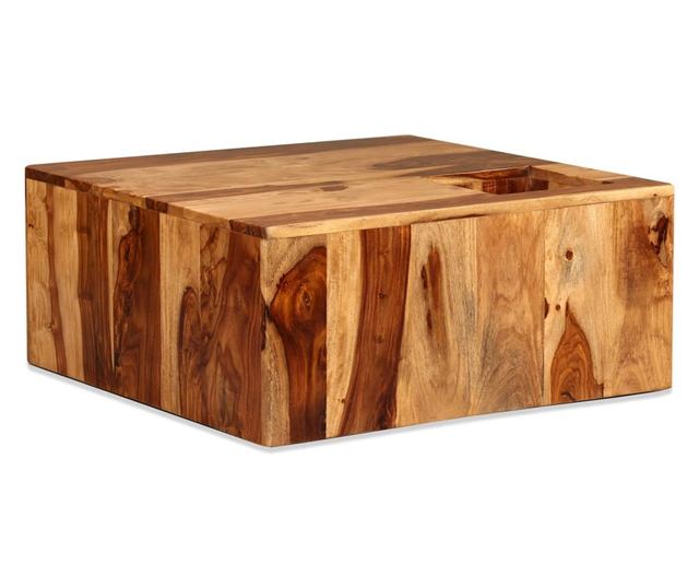 Stolić za kavu, masivno drvo sheesham, 70 x 70 x 30 cm