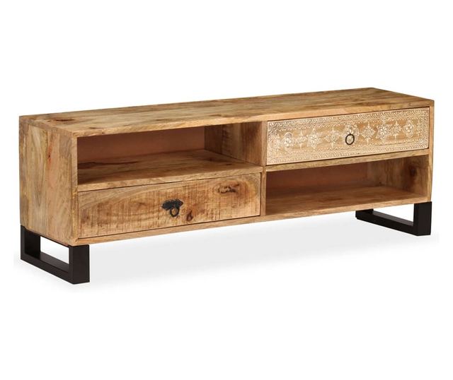 TV komoda, 120 x 30 x 40 cm, masivno drvo manga