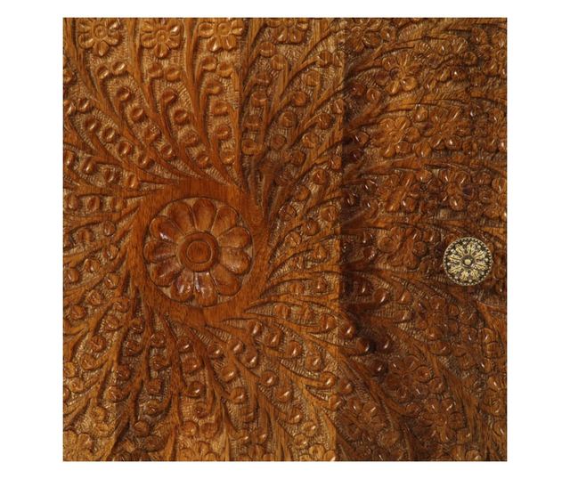 TV komoda od masivnog drva s rezbarenim vratima, 140 x 30 x 40 cm