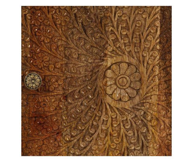 TV komoda od masivnog drva s rezbarenim vratima, 140 x 30 x 40 cm