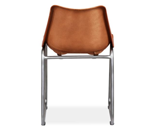 Stolice za kuhinju, 2 kom., smeđe, prirodna koža