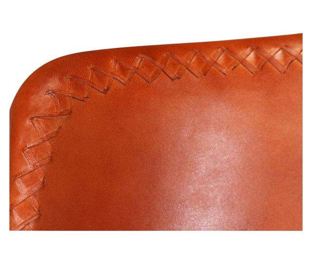 Stolice za kuhinju, 2 kom., smeđe, prirodna koža