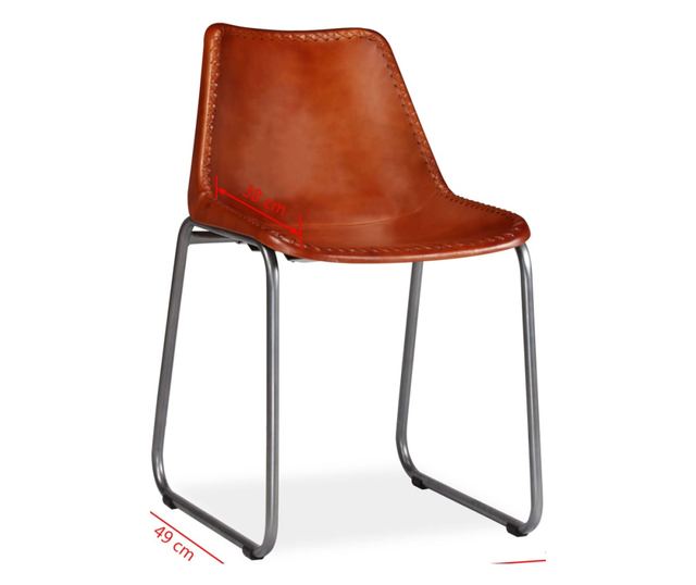 Stolice za kuhinju, 2 kom., smeđe, prirodna koža