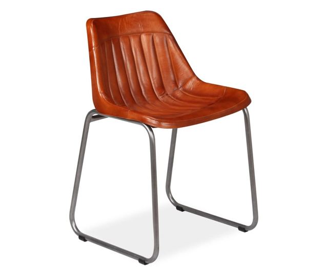 Stolice za kuhinju, 2 kom., smeđe, prirodna koža