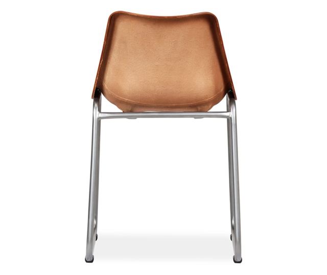 Stolice za kuhinju, 2 kom., smeđe, prirodna koža