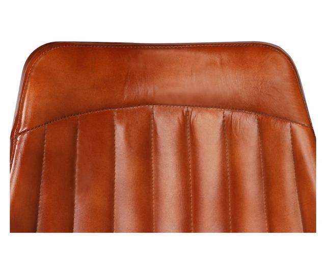 Stolice za kuhinju, 2 kom., smeđe, prirodna koža