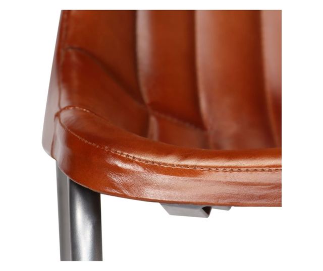 Stolice za kuhinju, 2 kom., smeđe, prirodna koža