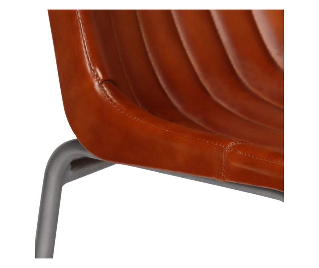 Stolice za kuhinju, 2 kom., smeđe, prirodna koža