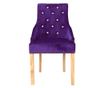 Kuhinjske stolice, 2 kom., ljubičaste, masivni hrast i baršun