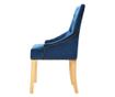 Kuhinjske stolice, 2 kom., plave, masivni hrast i baršun