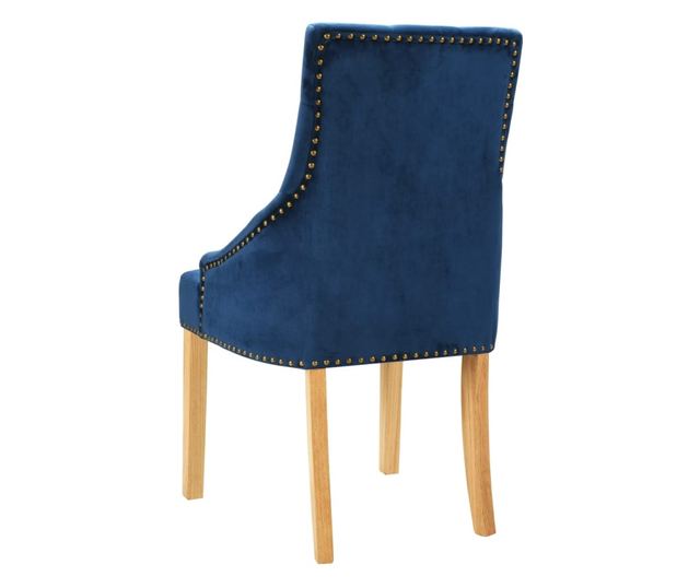 Kuhinjske stolice, 2 kom., plave, masivni hrast i baršun