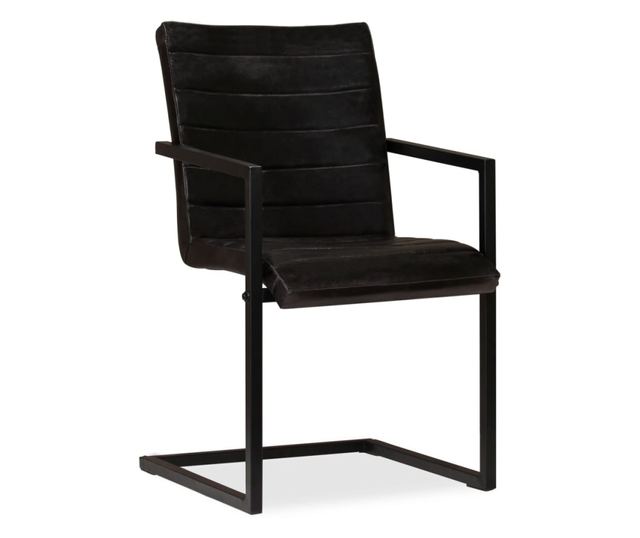 Kuhinjske stolice, 2 kom., antracit, prirodna koža