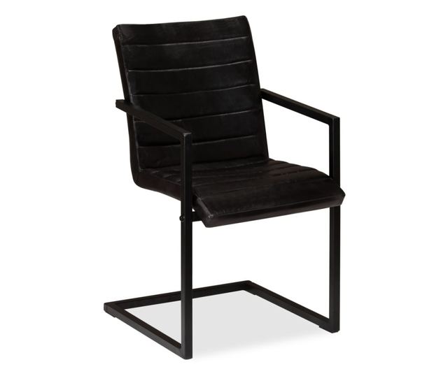 Kuhinjske stolice, 2 kom., antracit, prirodna koža