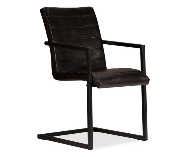 Kuhinjske stolice, 2 kom., antracit, prirodna koža