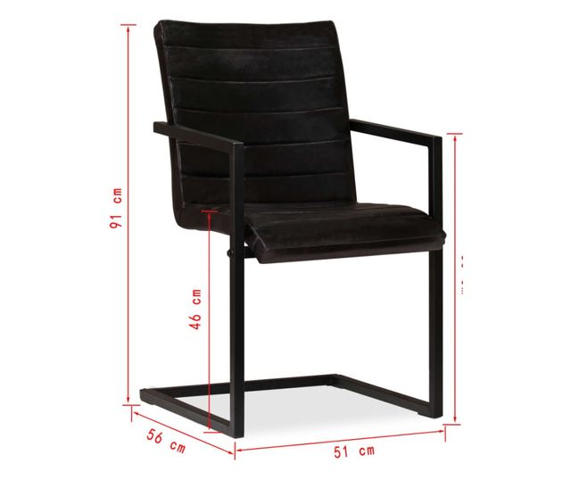 Kuhinjske stolice, 2 kom., antracit, prirodna koža