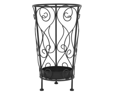 Suport pentru umbrelă, stil vintage, metal, 26x46 cm, negru